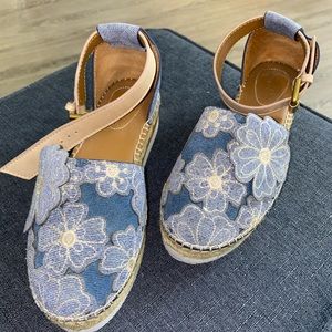 See by Chloe Glyn Denim d'Orsay Espadrilles Sandals